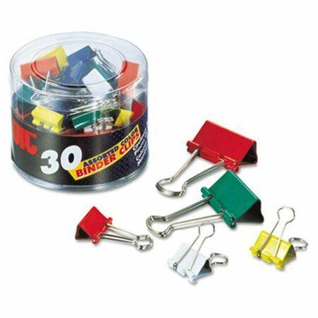 TEACHER&APOSS AID Binder Clips- Metal- Assorted Colors-Sizes, 30PK TE3328434